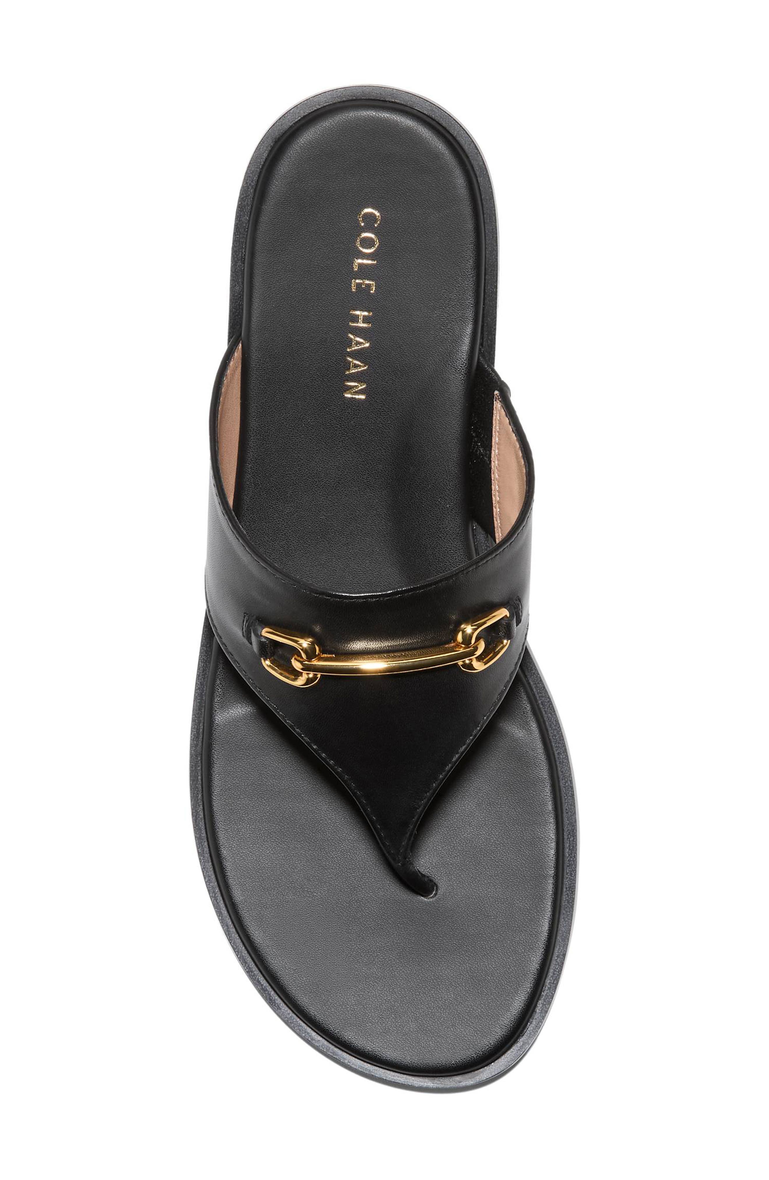 Cole Haan Flynn Thong Sandal, Alternate, color, Black Leather