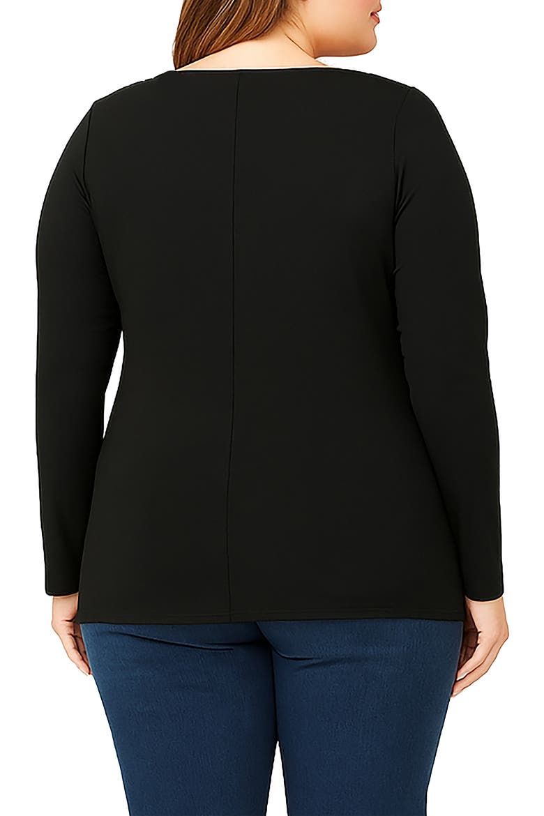 Long Sleeve V-Neck T-Shirt, Alternate, color, BLACK