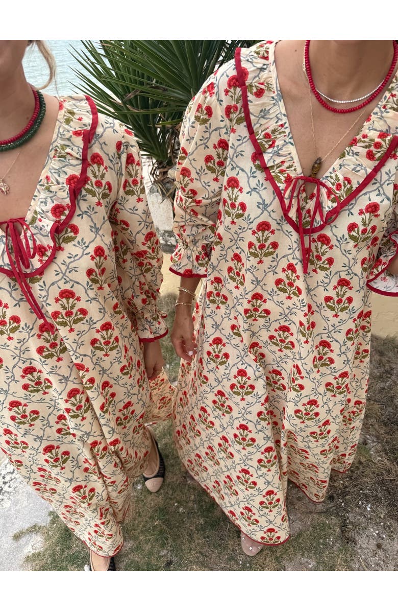 Eddy Hannah House Dress, Alternate, color, Red Floral Tiles