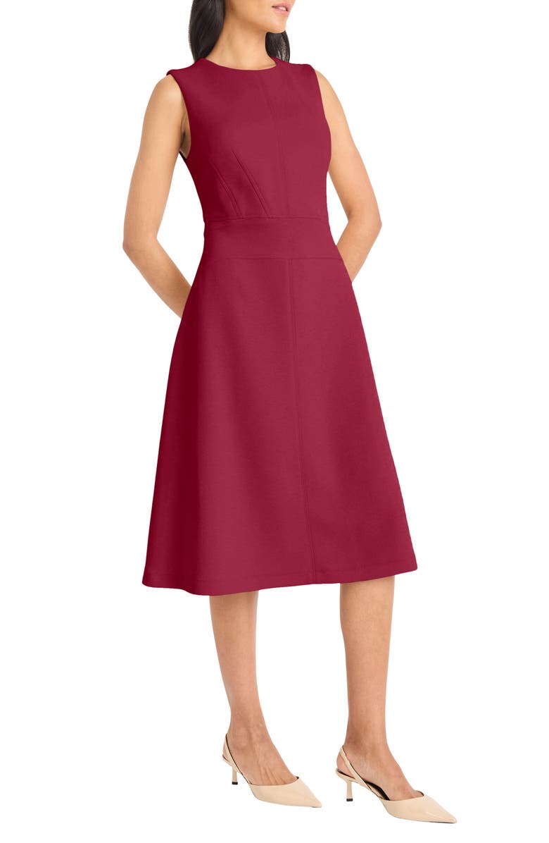 Maggy London Waist Detail Sleeveless Fit & Flare Dress, Alternate, color, Majestic Wine