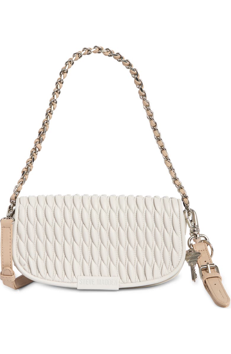 Steve Madden Bannika Stitched Shoulder Bag, Main, color, Chalk