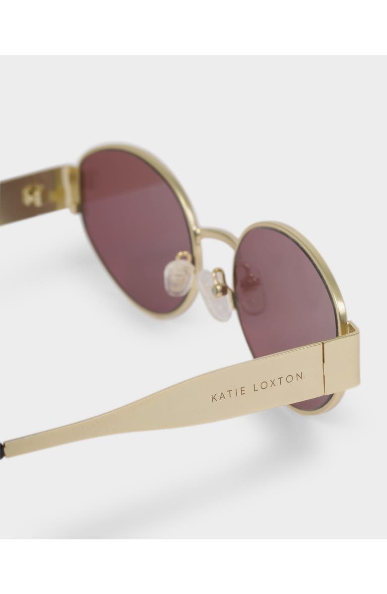Katie Loxton Siena Oval Sunglasses in Matte Gold And Tortoiseshell, Alternate, color, Matte Gold