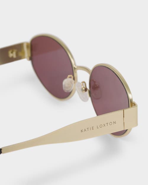 Katie Loxton Siena Oval Sunglasses In Gold
