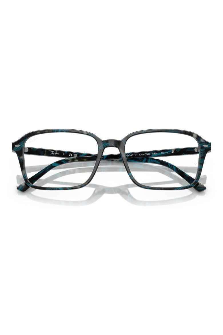 54mm Square Optical Glasses, Alternate, color, ROSE GOLD BLACK