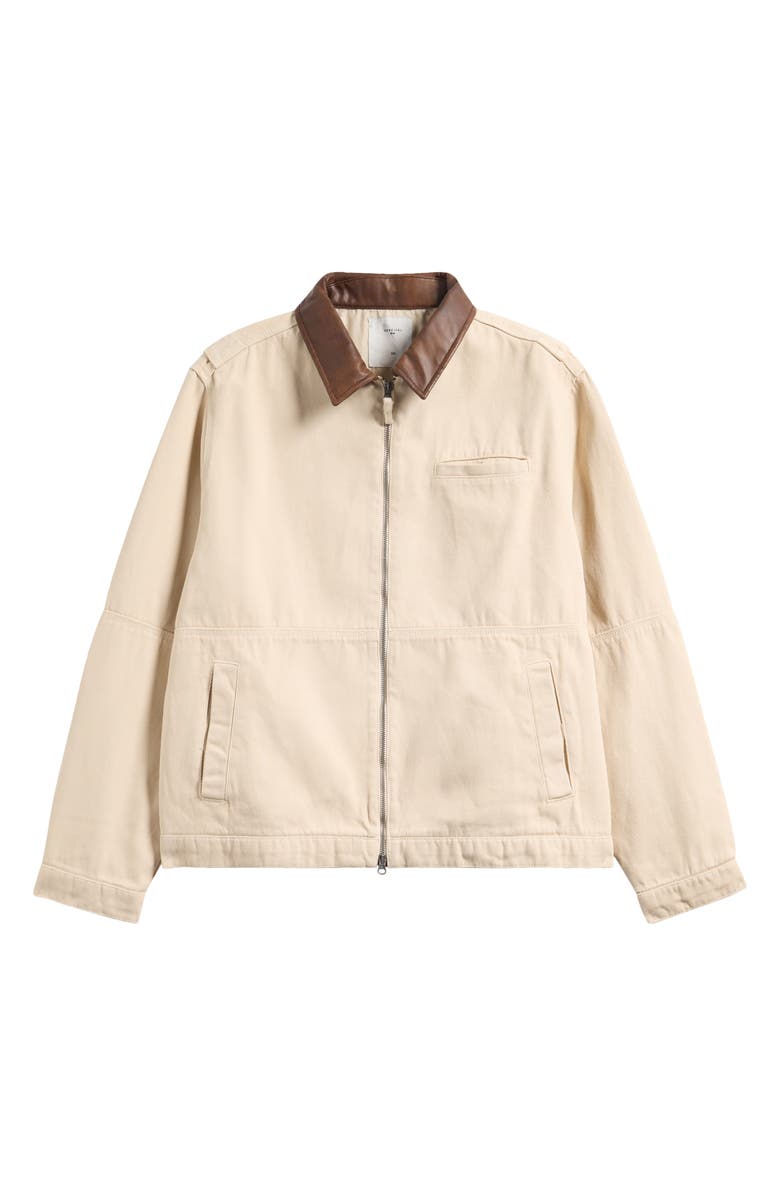 Percival Cotton Canvas Zip-Up Jacket, Main, color, Ecru