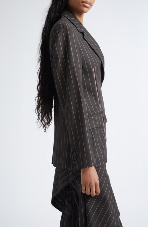 Monse Deconstructed Pinstripe Stretch Wool Blazer In Black