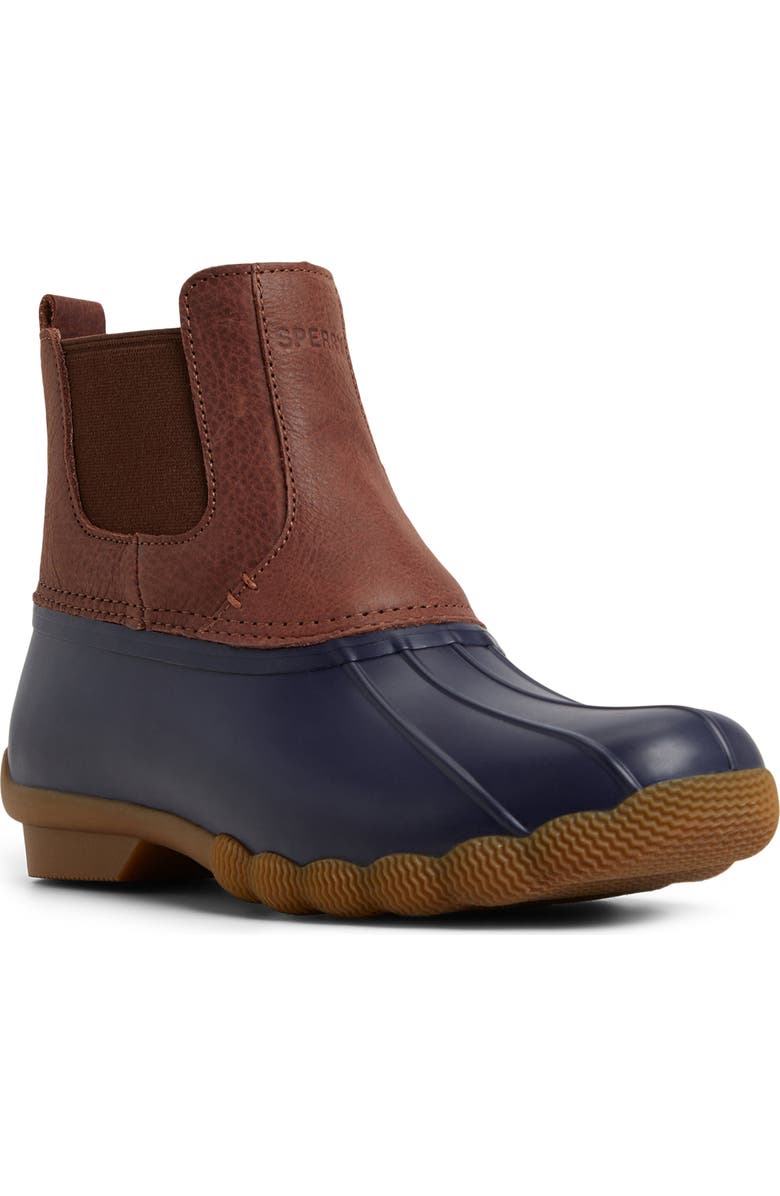 Sperry Saltwater Waterproof Duck Chelsea Boot, Main, color, Brown