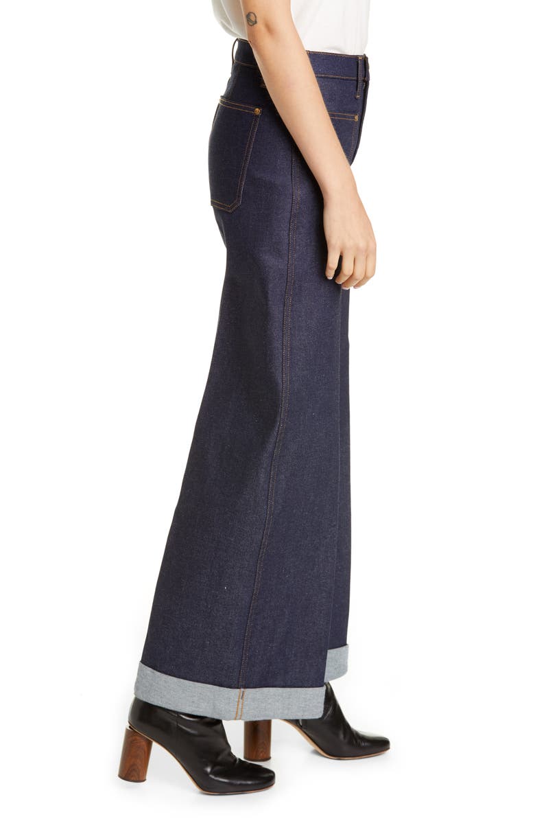 Khaite The Ray Roll Cuff Wide Leg Jeans, Alternate, color,