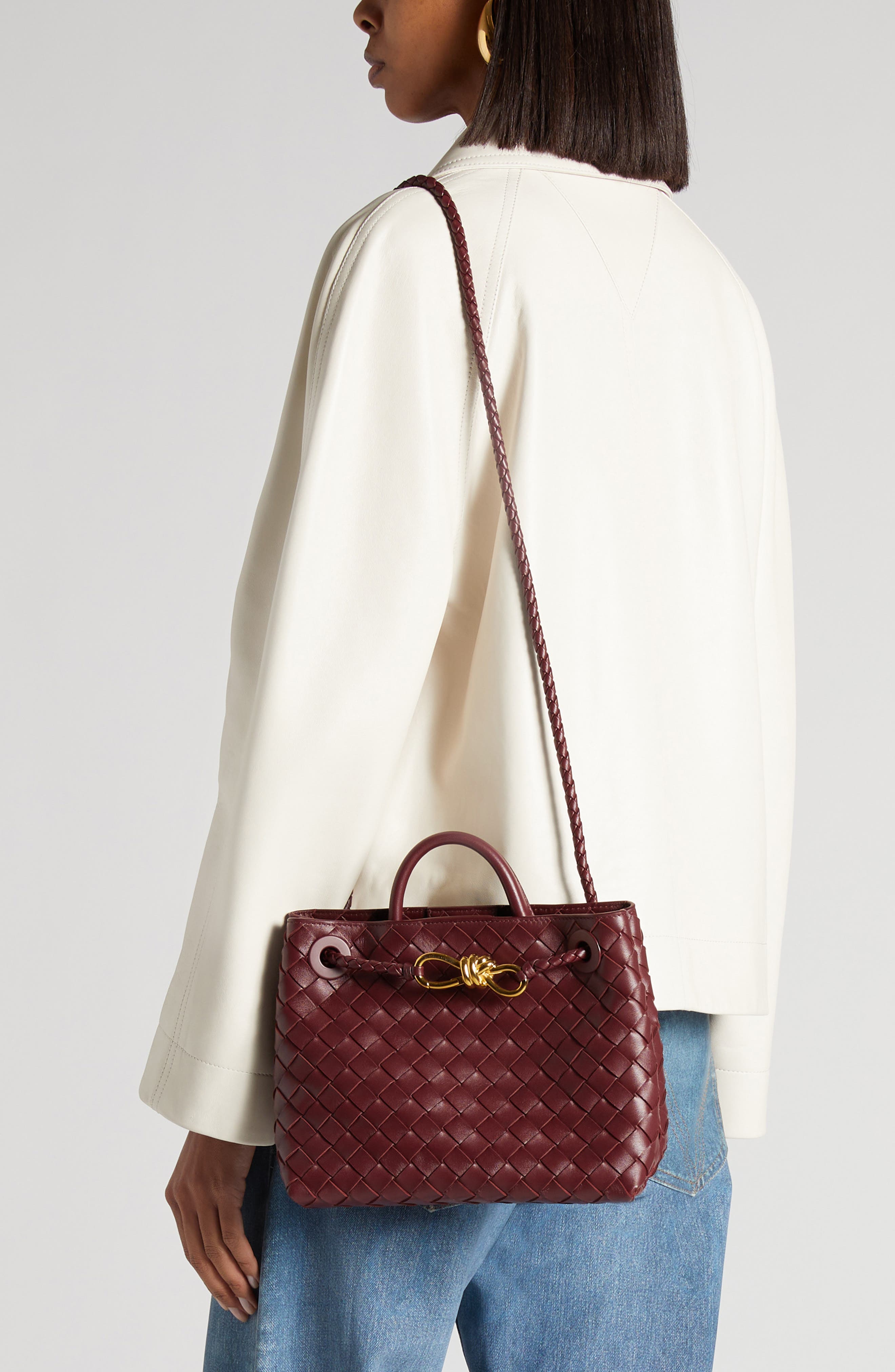 Small Andiamo Intrecciato Shoulder Bag, Alternate, color, 2273 BARO-M BRASS-BARO