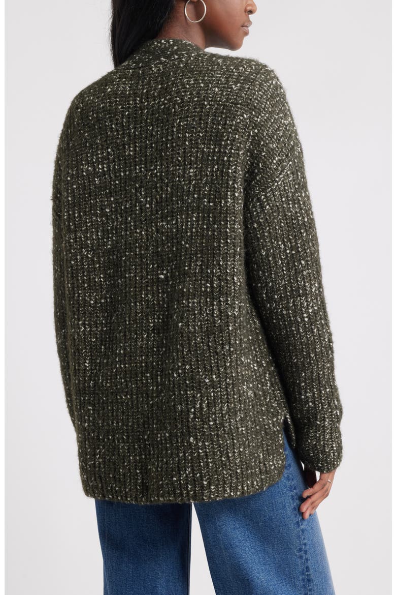 Oversize Nubby Cardigan, Alternate, color, GREEN GABLES COMBO