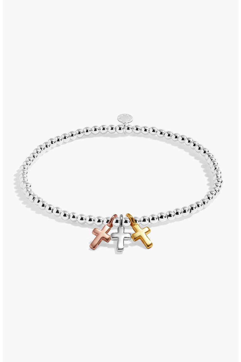 A Little Charmed Moments 'Faith' Bracelet, Alternate, color, Silver, Gold & Rose Gold