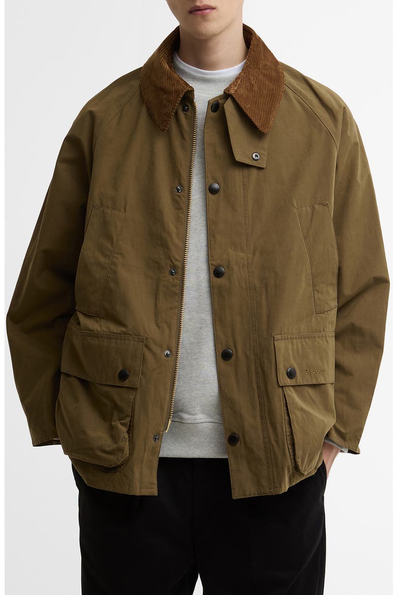 Oversize Peached Bedale Casual Jacket, Main, color, DARK SAND