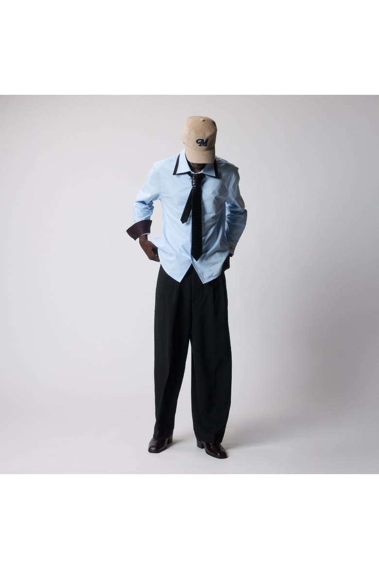 Pleated Trousers, Alternate, color, blue