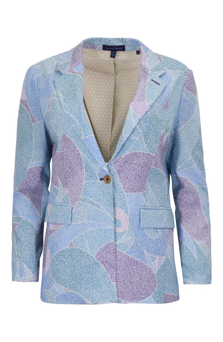 Lords of Harlech Grain Paisley Womens Tailored Blazer, Alternate, color, Grain Paisley Teal