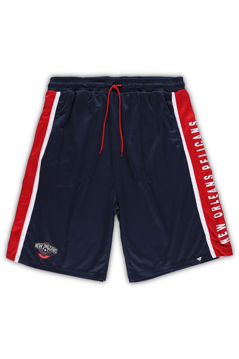 Men's Fanatics Branded Navy New Orleans Pelicans Big & Tall Referee Iconic Mesh Shorts, Main, color, Navy