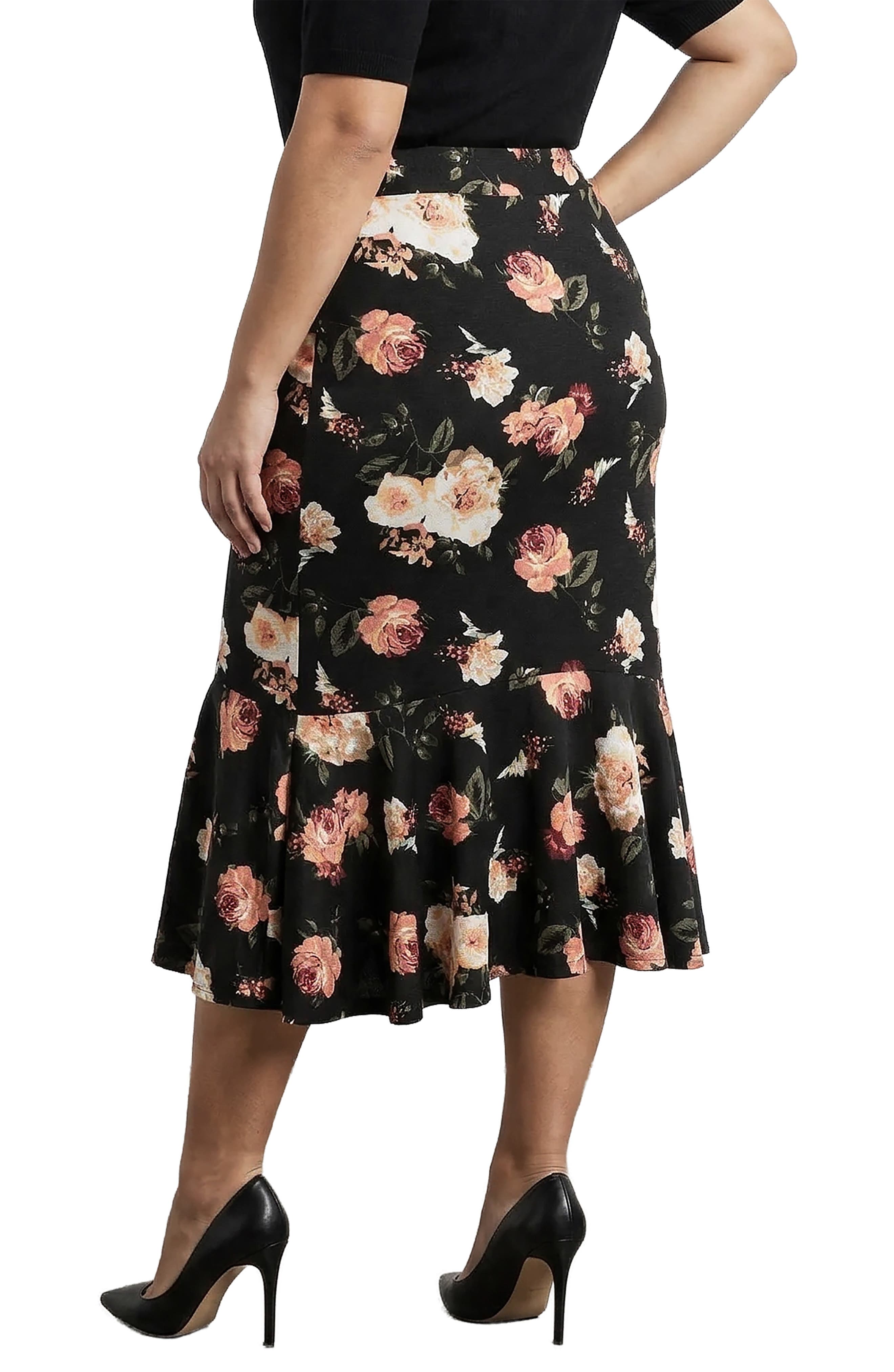 Floral Print Midi Skirt - image 2