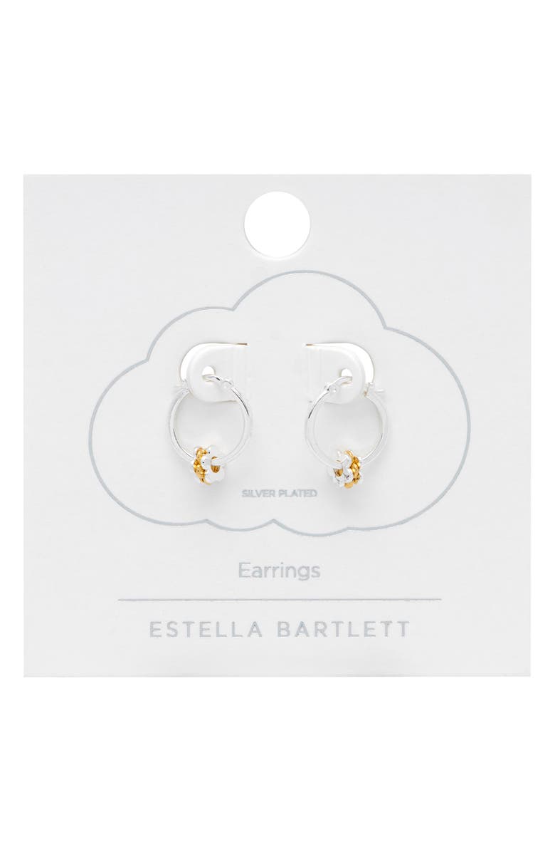 Estella Bartlett Multi Flower Beaded Hoop Earrings, Alternate, color, Silver