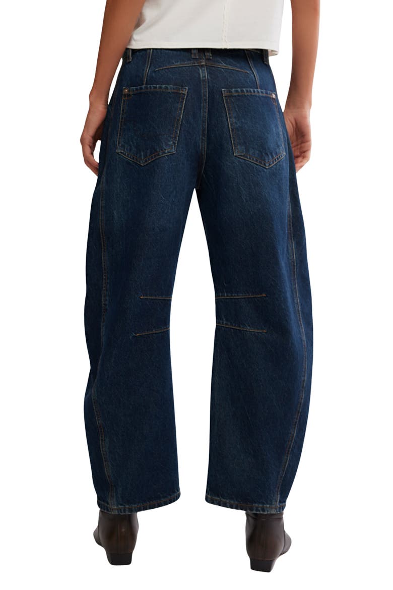Good Luck Mid Rise Barrel Jeans, Alternate, color, DEEP END