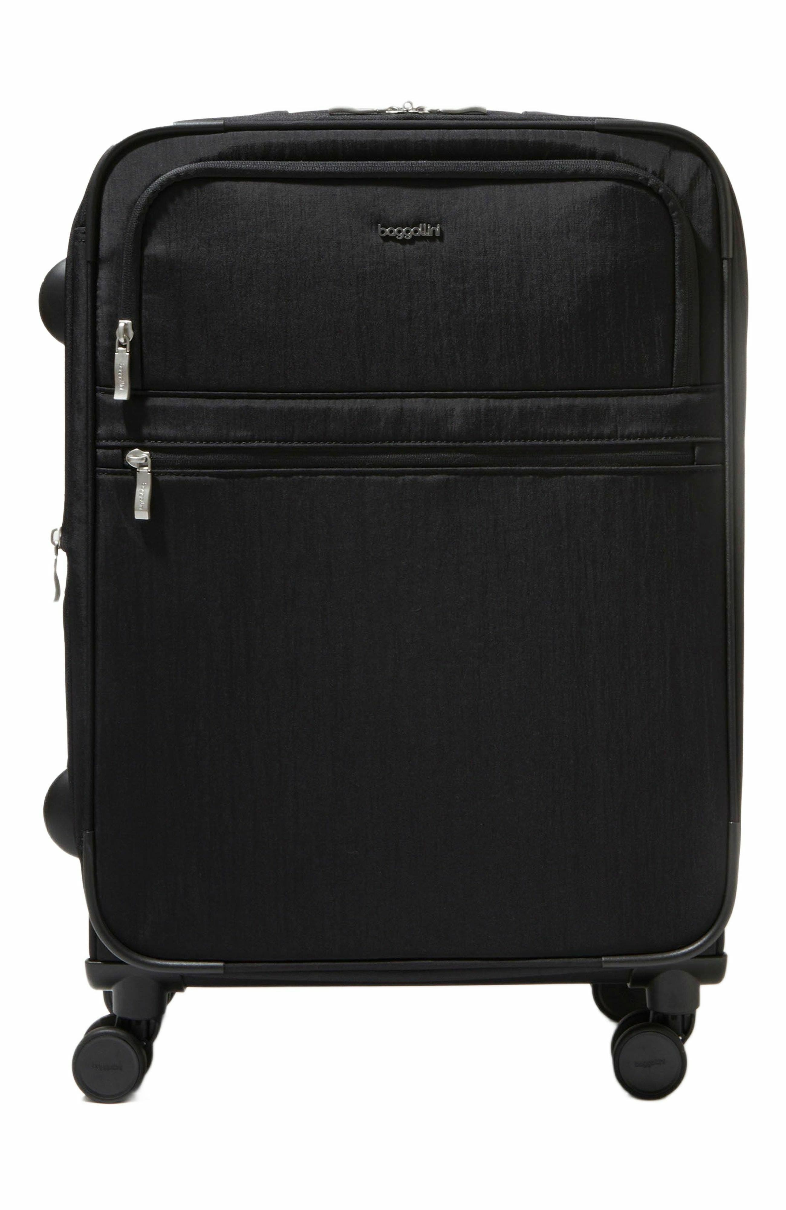 BAGGALLINI Luggage Set Carry-On and Large Checked Suitcase Bundle, Alternate, color, Black