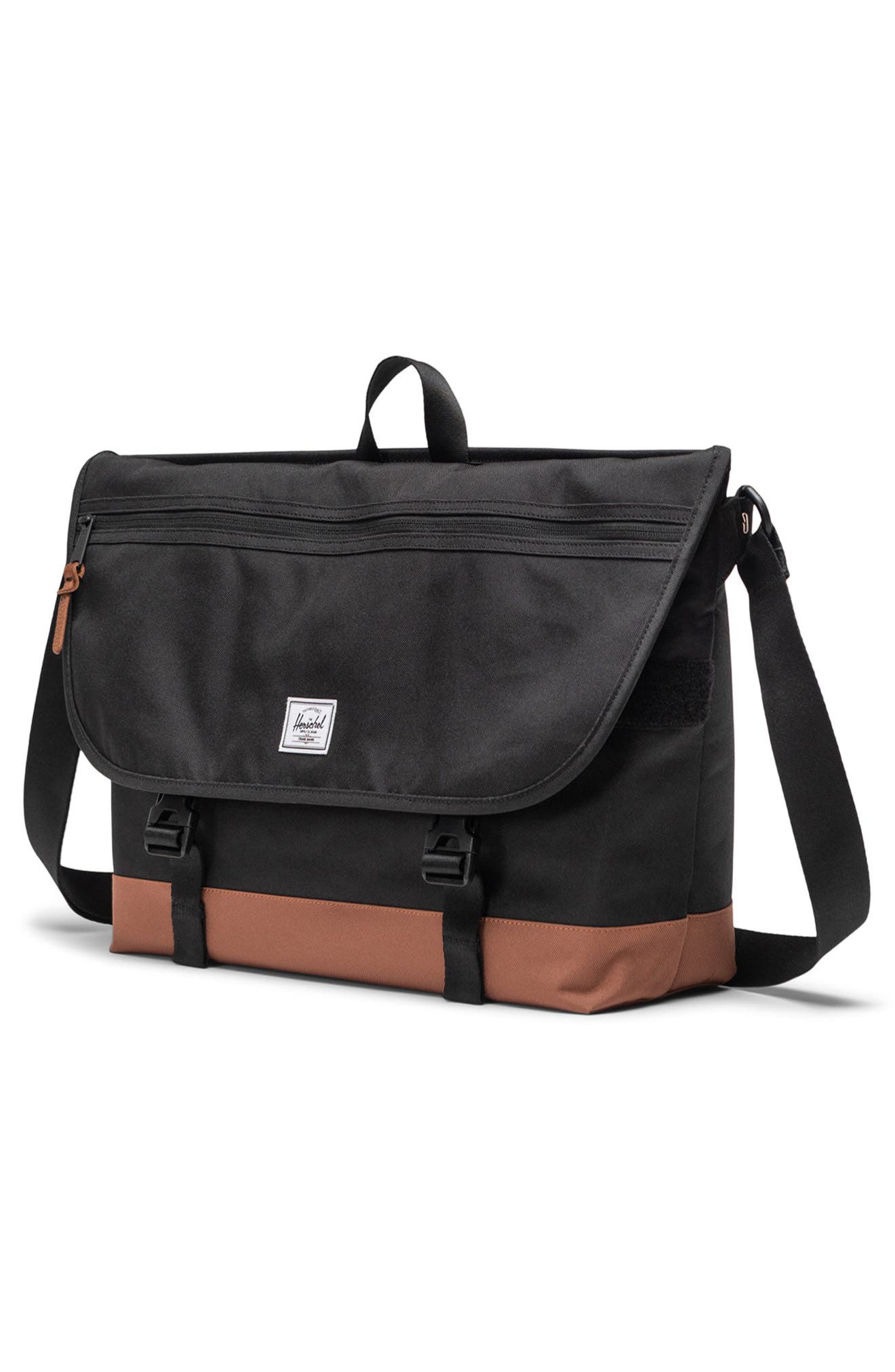 Herschel Supply Co. Cove Messenger Bag, Alternate, color, Black/Saddle Brown