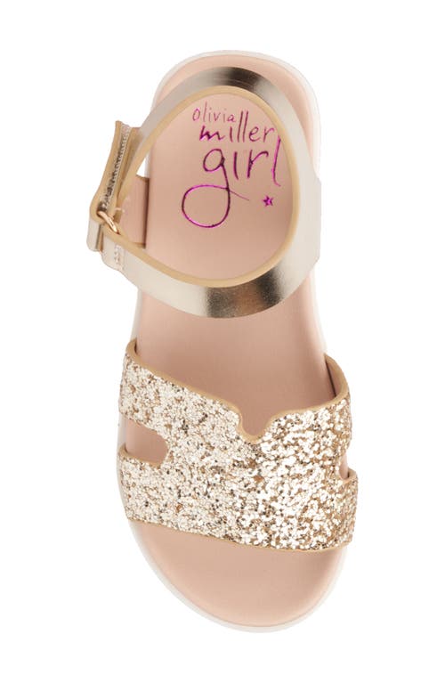 Olivia Miller Kids' Glitter Glow Sandal In Gold