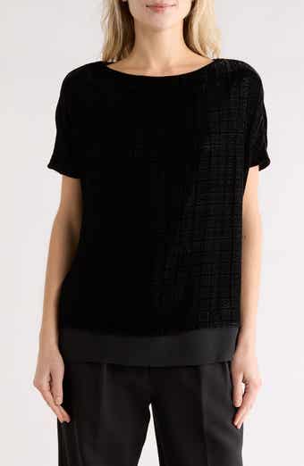 Akris Short Sleeve Velvet Top