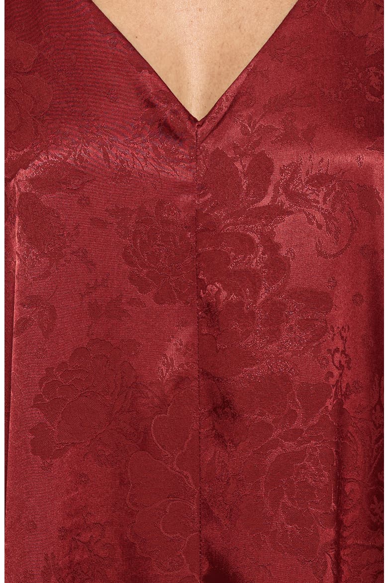 Aeryn V-Neck Scarf Maxi Dress, Alternate, color, BURGUNDY