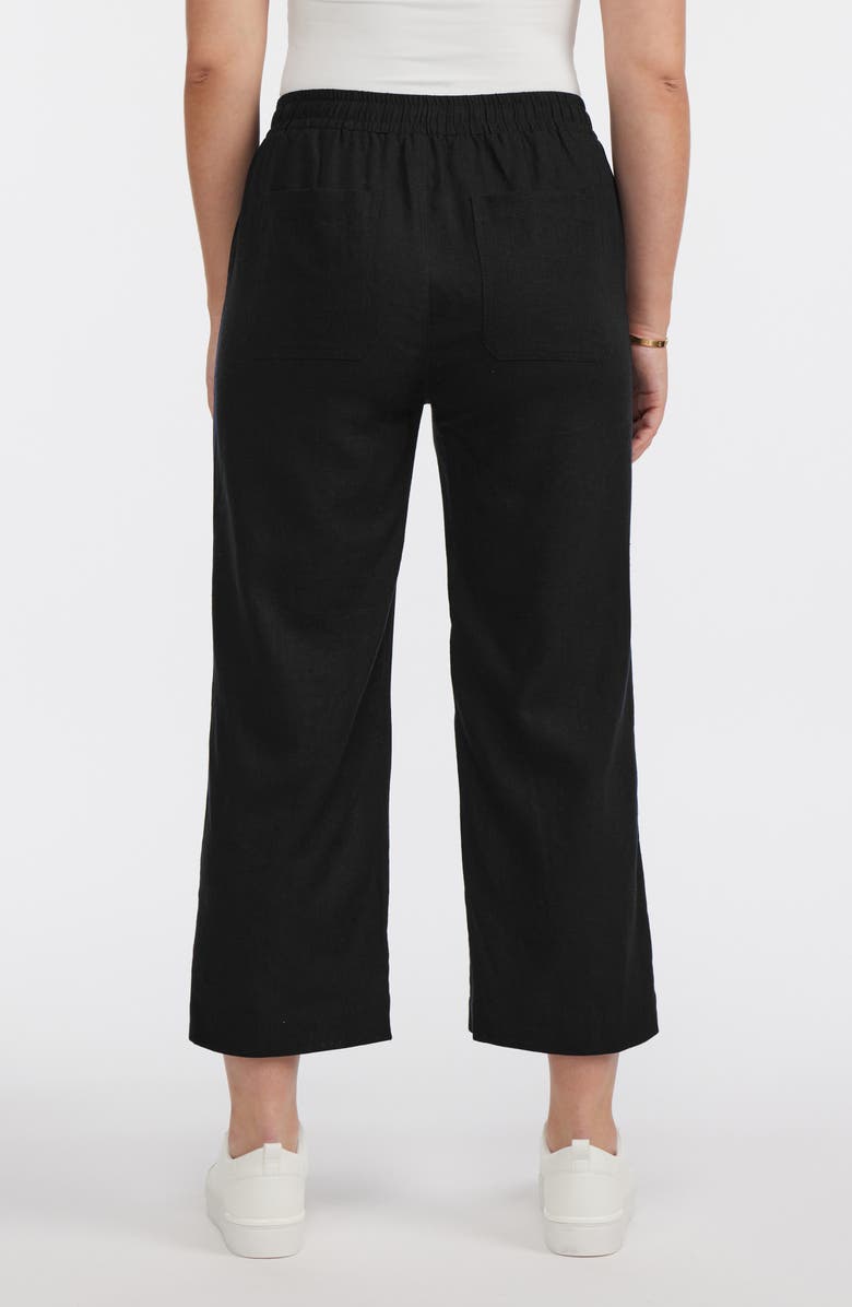 Ellen Tracy Wide Leg Linen Blend Drawstring Crop Pants, Alternate, color, 