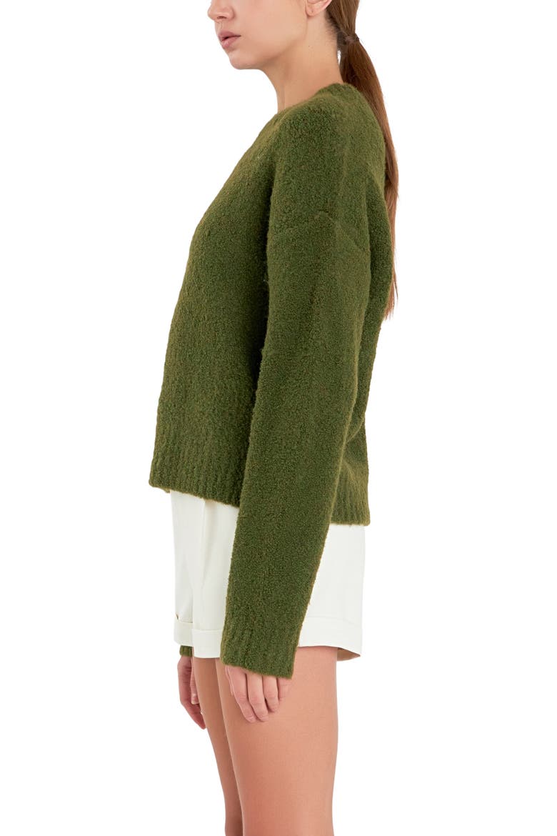 Cozy Crewneck Sweater, Alternate, color, KHAKI
