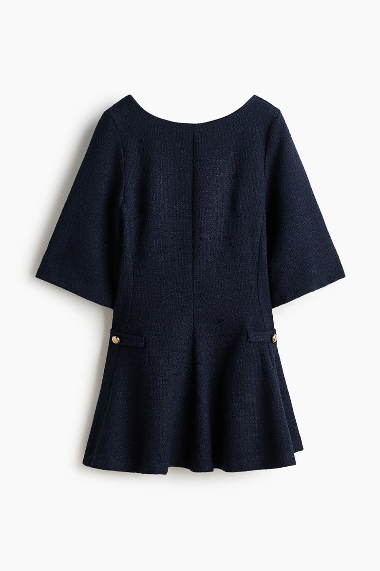 Bouclé Dress, Alternate, color, Navy blue