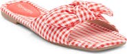 TOP MODA Penny Gingham Bow Slide Sandal