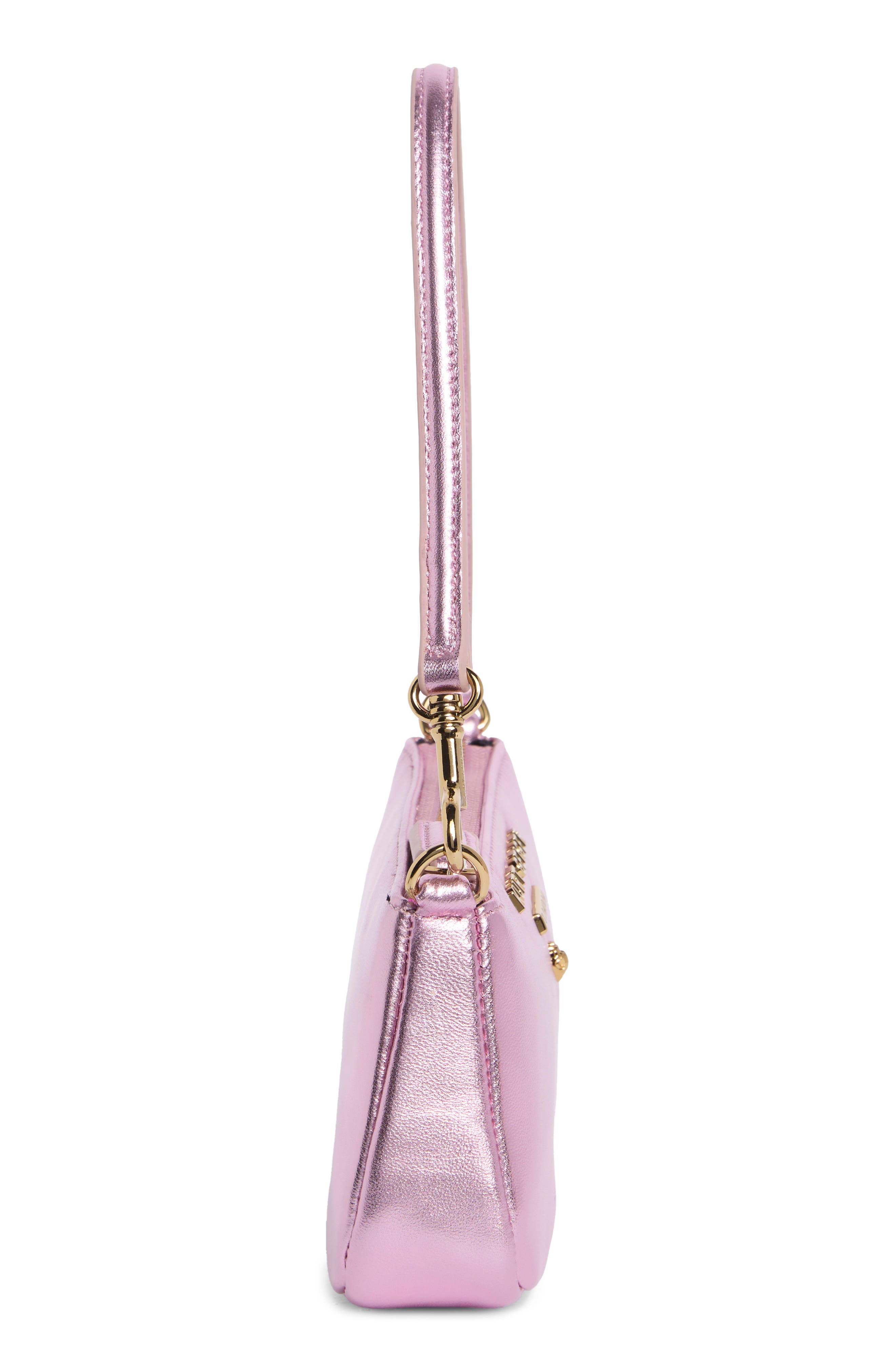 Highgate Small Leather Wristlet, Alternate, color, PINK