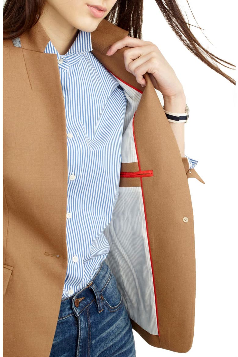 Regent Stand Collar Blazer, Alternate, color, WARM CAMEL