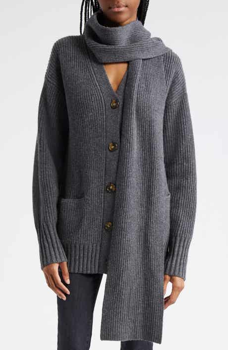 Veronica Beard Annalise Scarf Merino Wool & Cashmere Cardigan
