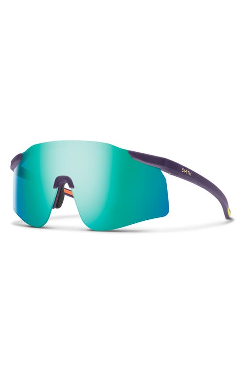 Smith Defy 135mm Chromapop™ Polarized Shield Sunglasses In Matte Purple/cinder/hi Viz