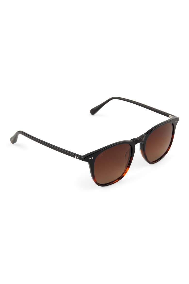 Maxwell 51mm Gradient Polarized Round Sunglasses, Alternate, color, DARK BROWN