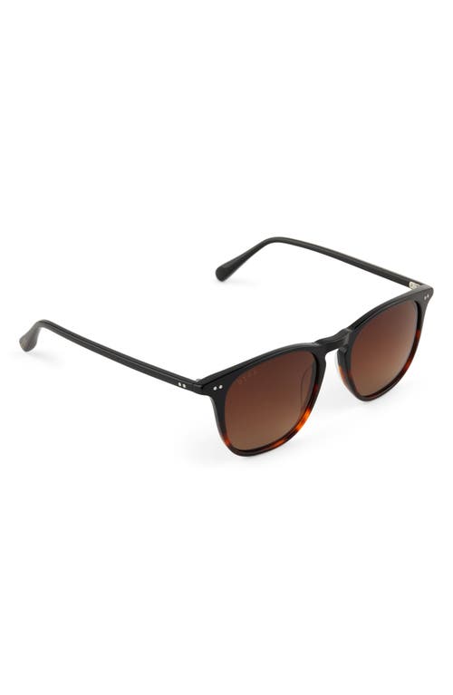 Diff Maxwell 51mm Gradient Polarized Round Sunglasses In Brown