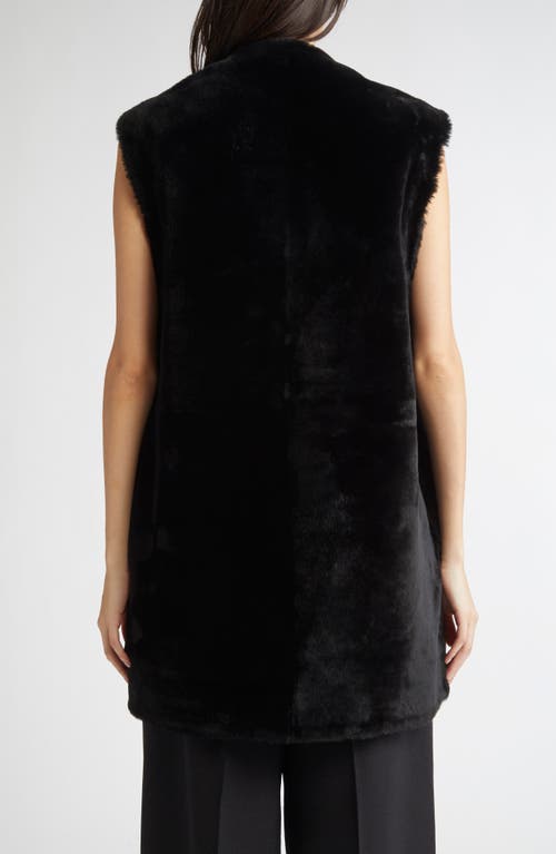Totême Toteme Plush Genuine Shearling Vest In Black