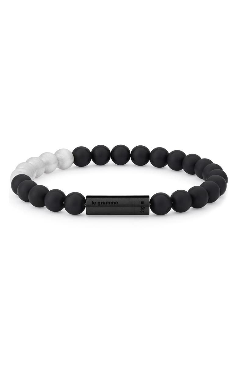 le gramme Men's Beaded Bracelet, Main, color, 