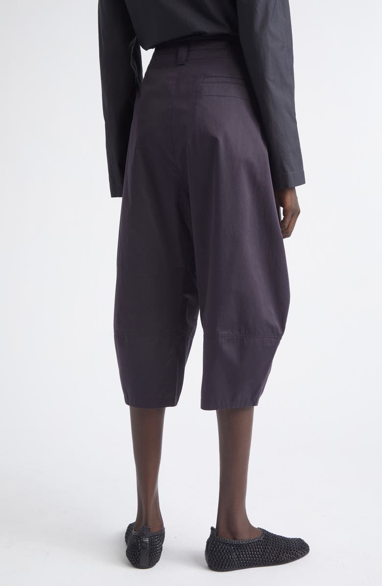 Lemaire High Waist Volume Cotton Sateen Crop Pants, Alternate, color, Ink Blue