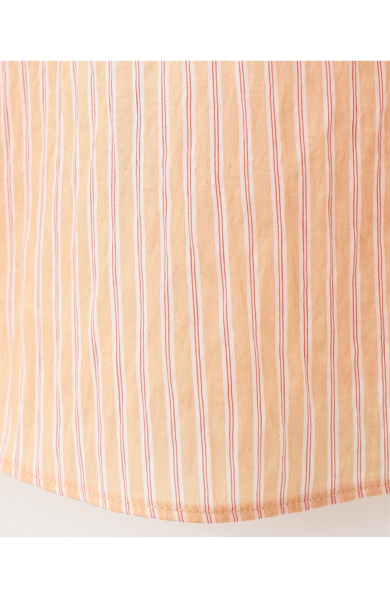 MANGO Stripe Tie Front Halter Top, Alternate, color, Orange