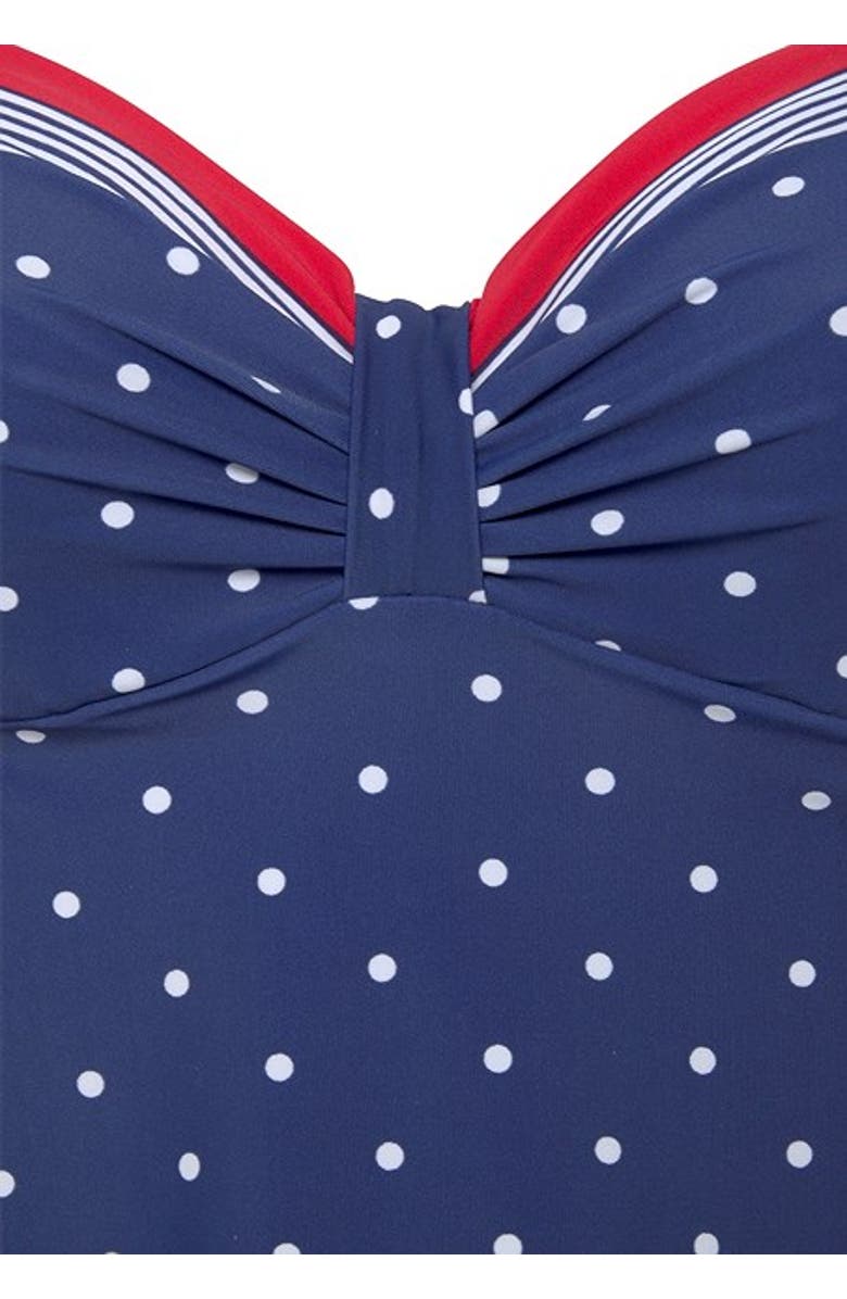 LASCANA Striped Polka Dot Tankini Top, Alternate, color, Blue Multi - 10Dd