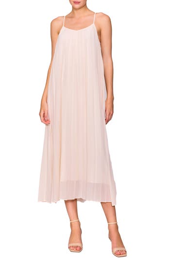 Melloday Pleated Midi Dress In White