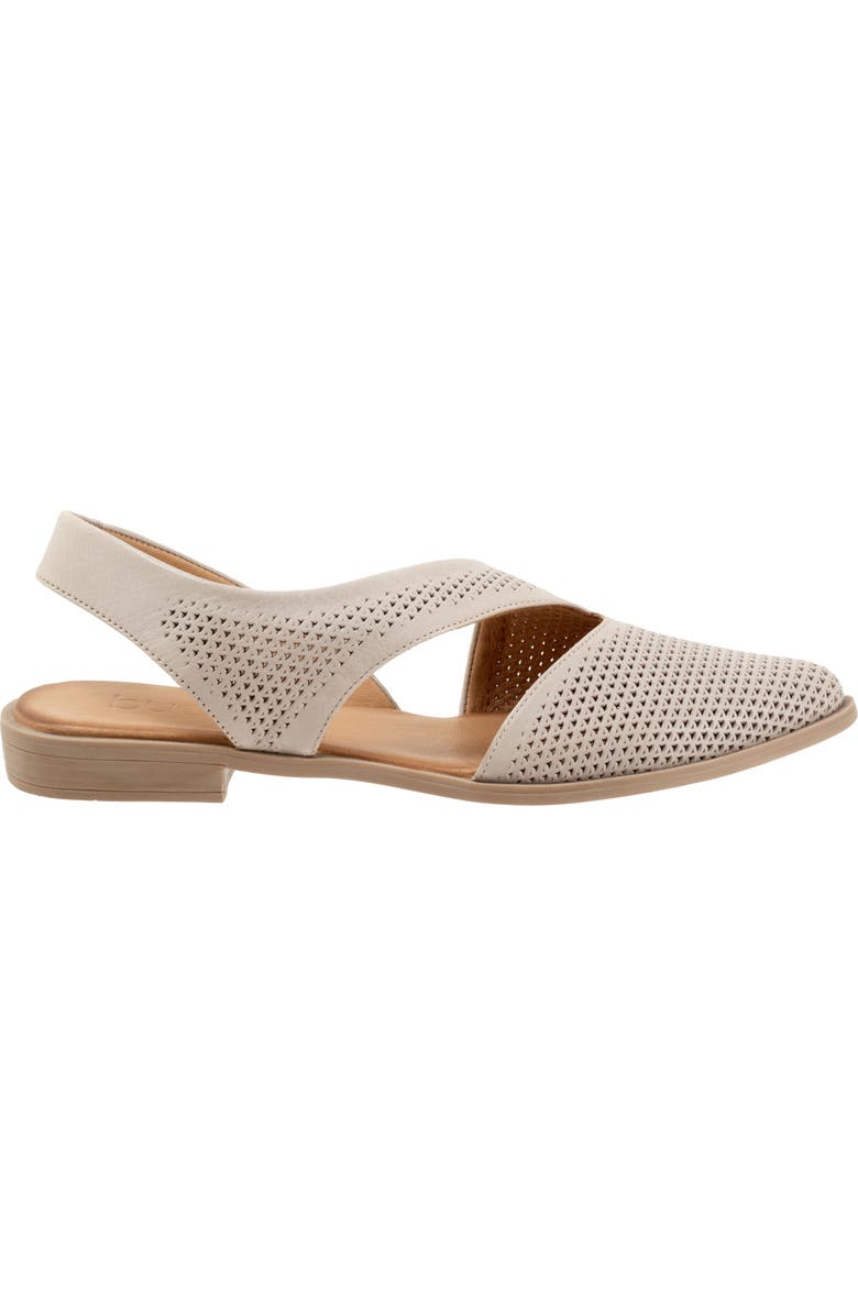 Bueno Bianca Perf Slingback Pointed Toe Flat, Alternate, color, Light Grey