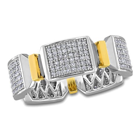 Men's Diamond Band Ring 14k Two-Tone
