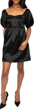 GIBSONLOOK Puff Sleeve Satin Minidress