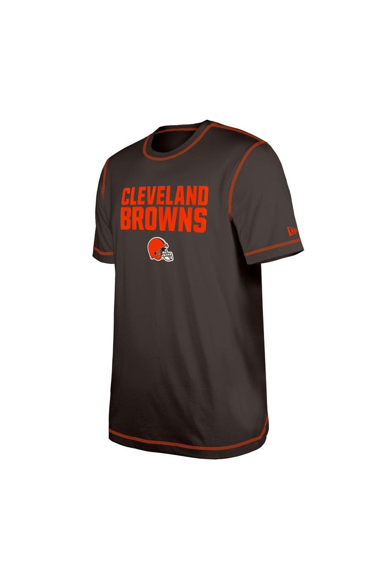 New Era Men's New Era  Brown Cleveland Browns Third Down Puff Print T-Shirt, Alternate, color, Brown