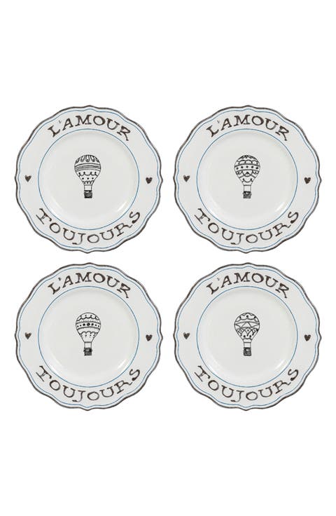Set of 4 L'Amour Toujours Dessert/Salad Plates