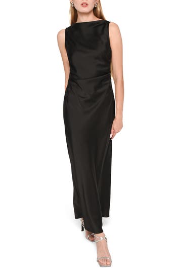 Wayf Sleeveless Satin Midi Dress