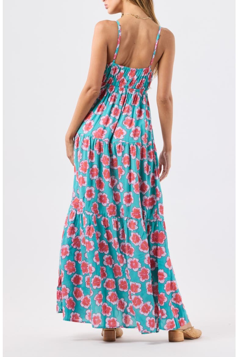 Micah Floral Maxi Dress, Alternate, color, LANAI FLORAL AQUAMARINE